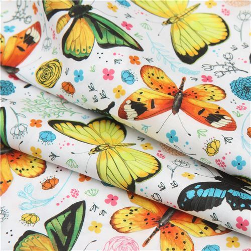 Fat Quarter (50 x 54 cm) - butterfly and flower fabric by Quilting Treasures 4