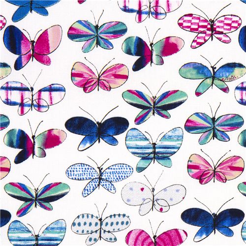 butterfly designer fabric by Kokka Japan Tessuto