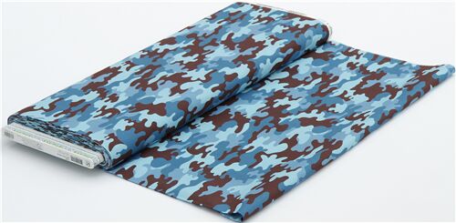 camouflage blue navy print cotton fabric by Robert Kaufman Fabric by Robert  Kaufman - modeS4u