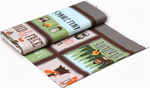 Remnant (29 x 112 cm) - camp fabric with animals by Robert Kaufman 4