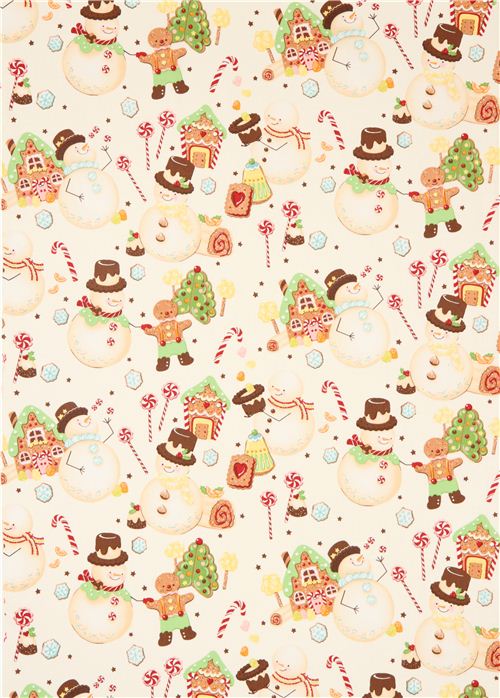 candy snowman Christmas fabric Alexander Henry 4