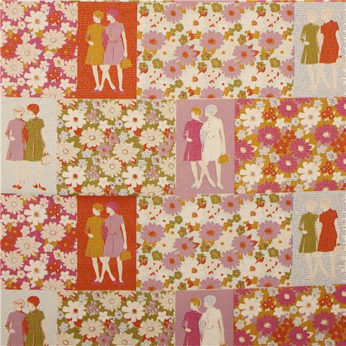 Canvas  Stoff Story Blumen Muster Kokka Japan 2