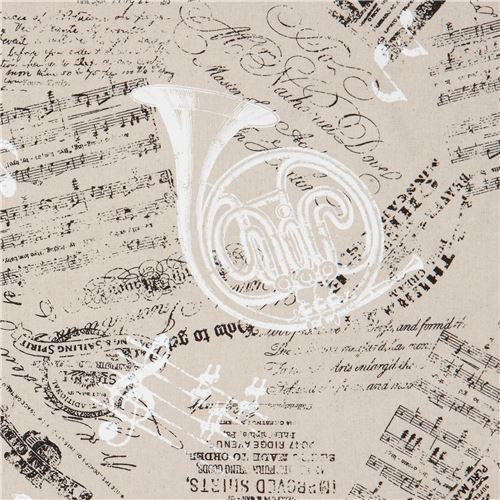 canvas retro music Japanese fabric Fabric