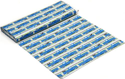 car fabric with blue Pickup trucks dog Robert Kaufman 3