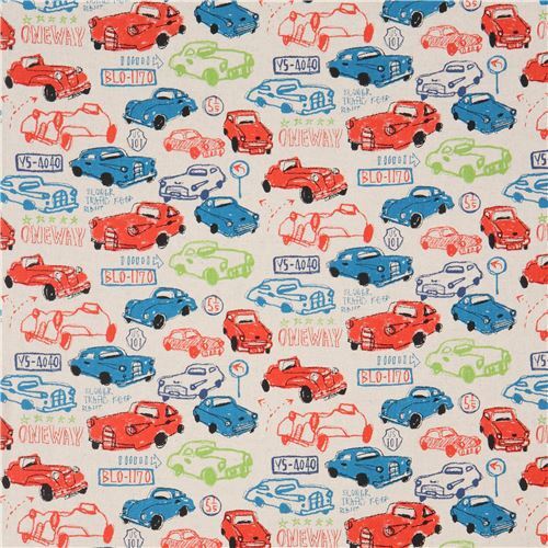 Car Transport Vehicle Natural Color Canvas Fabric From Japan - Fabric 