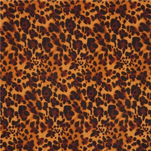 caramel Robert Kaufman knit fabric leopard print 2