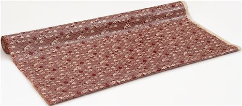 Remnant (20 x 112 cm) - cat and scallop pattern structured laminate dobby fabric from Japan 5