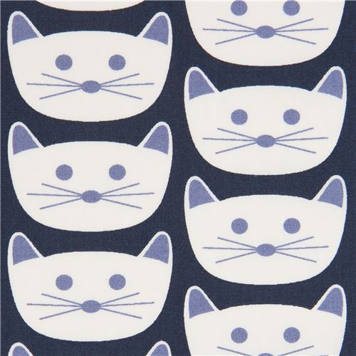 Loisirs Creatifs Textiles Napravi Rs Tissu Robert Kaufman Bleu Ciel Avec Des Tetes De Chats Rigolotes Avec Des Fleurs