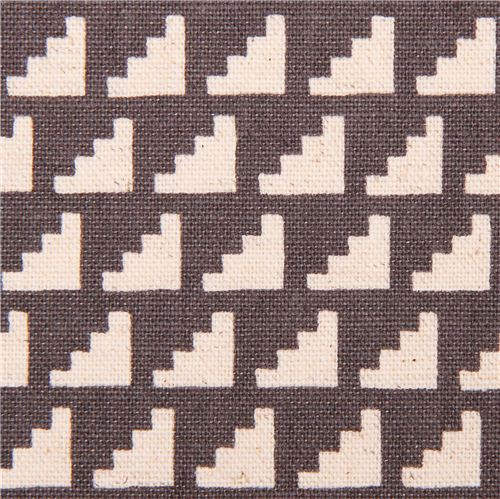 charcoal steps stairs geo Canvas fabric Framework Kokka 1