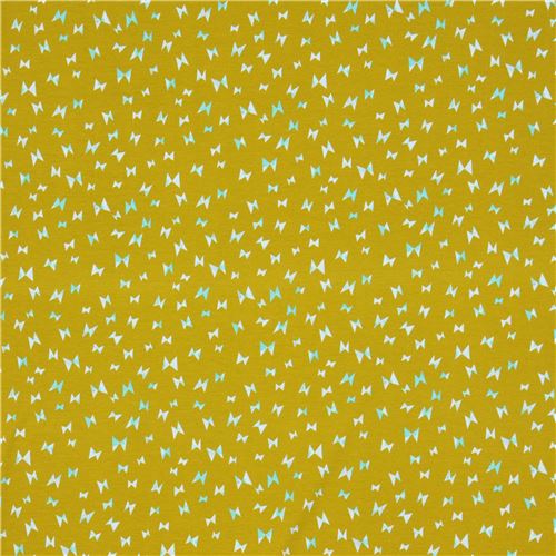 chartreuse Cotton and Steel knit fabric with bows modeS4u