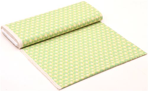 chartreuse corners angle geo Canvas fabric Framework Kokka 3
