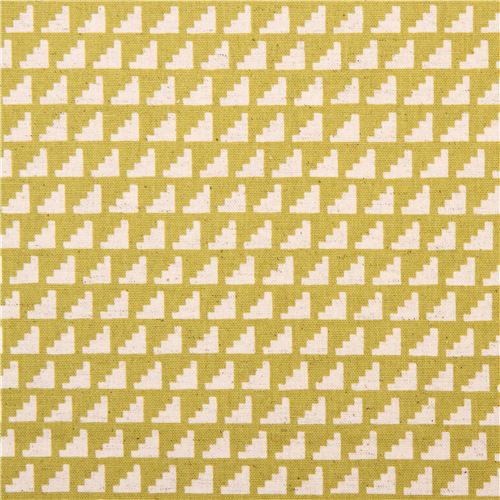 chartreuse steps stairs geo Canvas fabric Framework Kokka 2