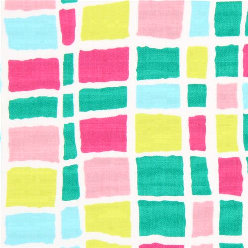 checker fabric grid pattern green Robert Kaufman Felicity 1