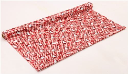 checkered Hello Kitty laminate fabric Sanrio Japan 3