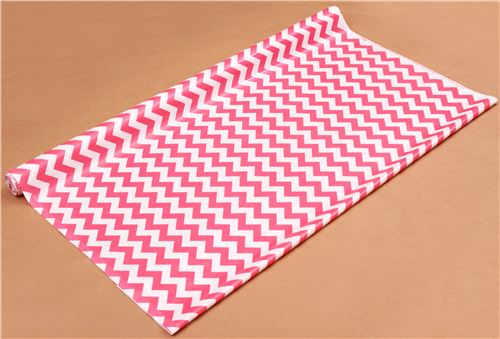 chevron Riley Blake laminate fabric hot pink white 4