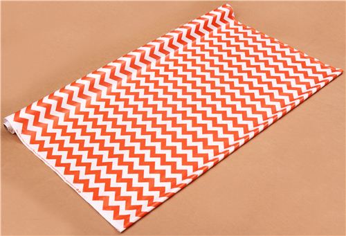 Chevron Muster Riley Blake Laminat Stoff orange wei 3