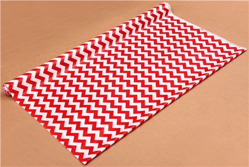 chevron Riley Blake laminate fabric red white 3