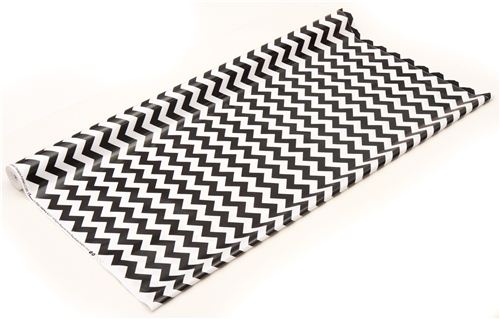 chevron Riley Blake laminate fabric white black 3