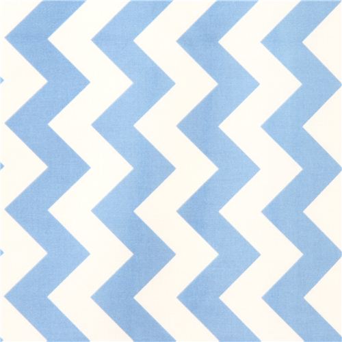 Chevron Muster Riley Blake Laminat Stoff blau wei 1
