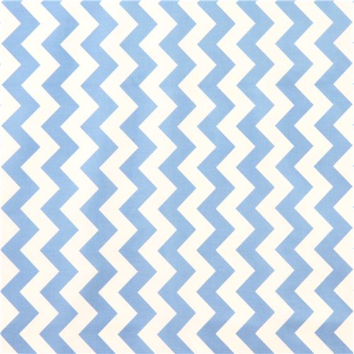 Chevron Muster Riley Blake Laminat Stoff blau wei 2