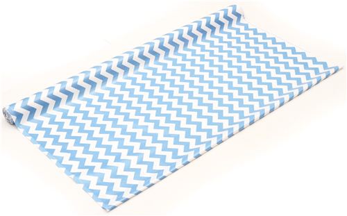 Chevron Muster Riley Blake Laminat Stoff blau wei 3