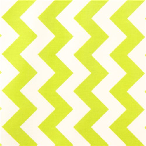 chevron Riley Blake laminate fabric white lime green Fabric