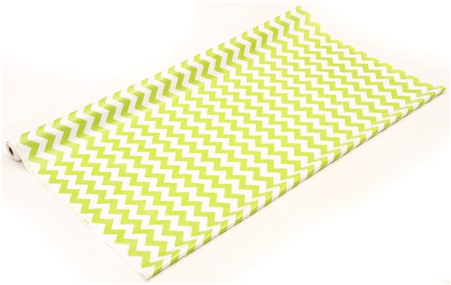 chevron Riley Blake laminate fabric white lime green 4