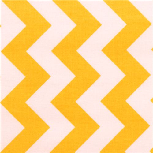 chevron Riley Blake laminate fabric yellow white 1
