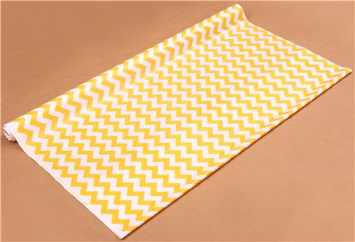 chevron Riley Blake laminate fabric yellow white 3