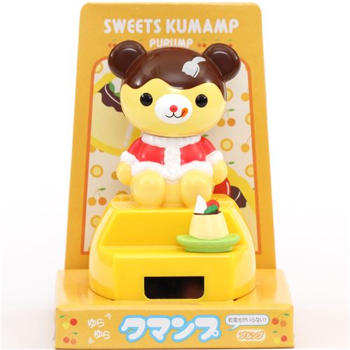 christmas pudding bear solar powered bobble head toy from Japan modeS4u