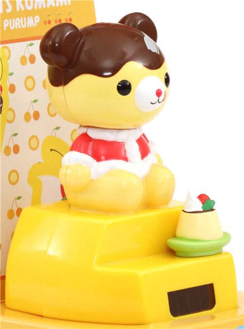 christmas pudding bear solar powered bobble head toy from Japan modeS4u