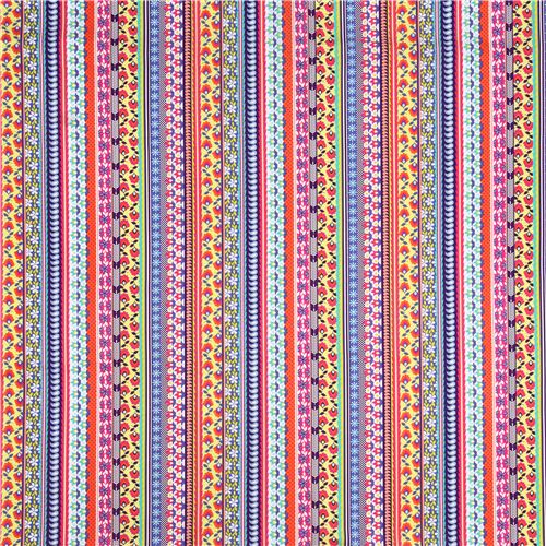 colorful Evita flower stripes fabric by Michael Miller Grape Fabric by ...