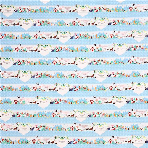 colorful Gigantic Turnip fairy tale oxford fabric by Kokka 2