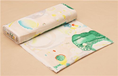 Remnant 34 cm - colorful Kokka double gauze shapes nani iro fabric from Japan 3