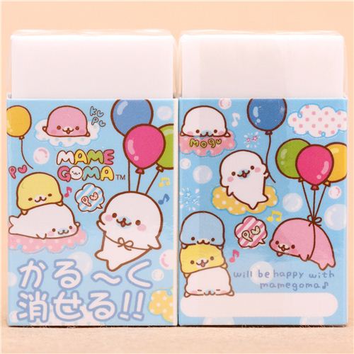 colorful Mamegoma seals balloons eraser Animal Eraser Eraser