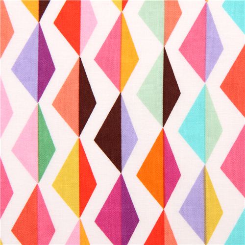 triangle geometric colorful cotton fabric Michael Miller Fabric by