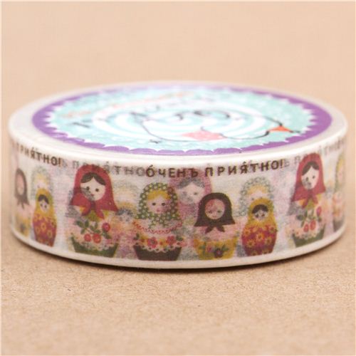 colorful Russian doll Washi Tape deco tape Shinzi Katoh Japan