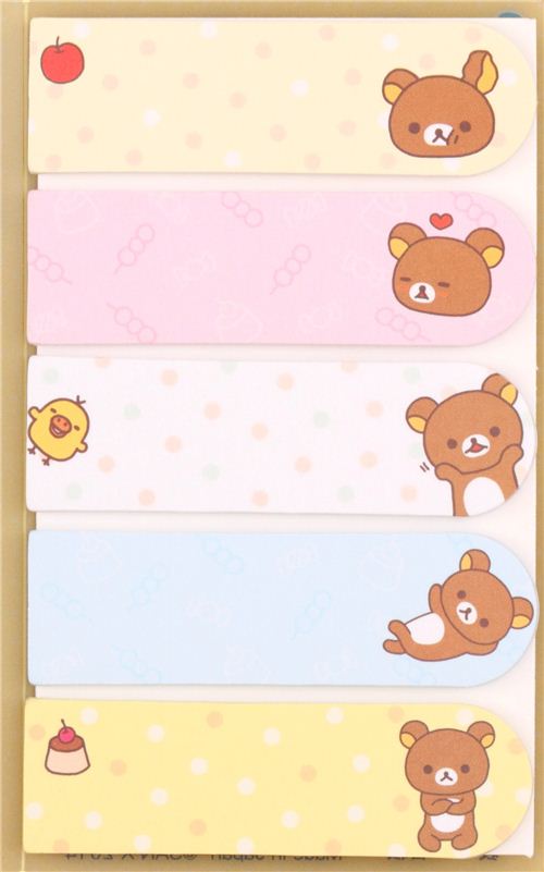 colorful San-X Rilakkuma brown bear index stickers bookmark sticker