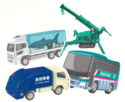 colorful ambulance bus big stickers by Kamio Japan 5