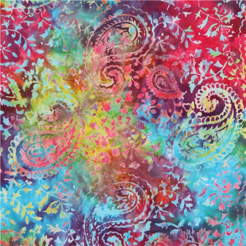 Colorful Batik Paisley Design Fabric By Timeless Treasures Modes4u 6247