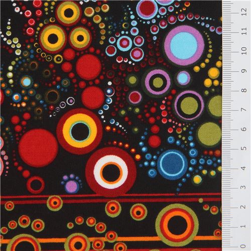 Remnant (14 x 112 cm) - colorful circle dot bubble fabric Robert