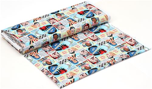colorful comic strip fabric by Michael Miller - modeS4u