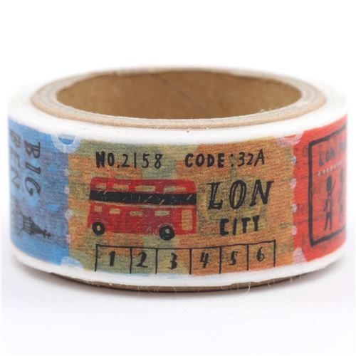 colorful diecut London ticket deco tape sticky tape by Mind Wave modeS4u