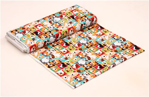 colorful dog square fabric by StudioE 'Dog Park' 4