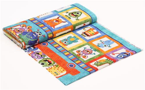 colorful fabric colorful monster bus square by Northcott Stonehenge ...