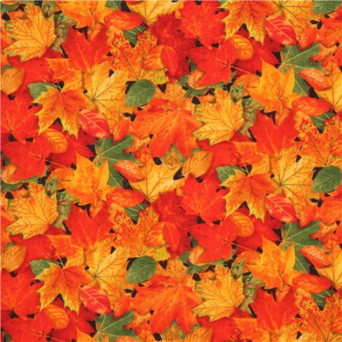 colorful fabric leaf orange red by Elizabeth's Studio Landscape Medley ...