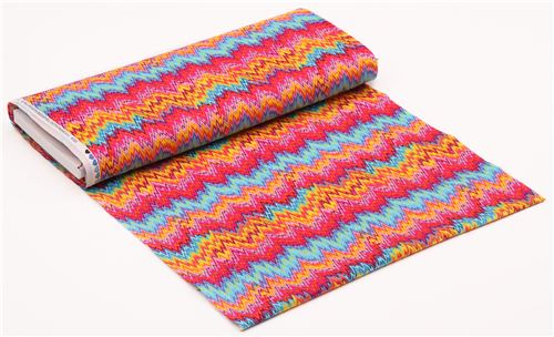 colorful fabric with flame stitch design by Timeless Treasures 3