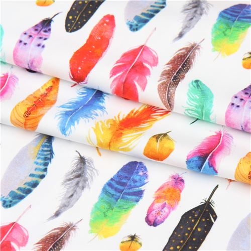 colorful feather knit fabric in white by Stenzo Textiles modeS4u