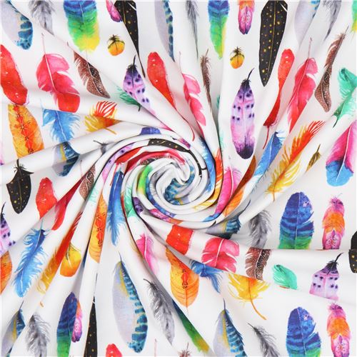 colorful feather knit fabric in white by Stenzo Textiles modeS4u