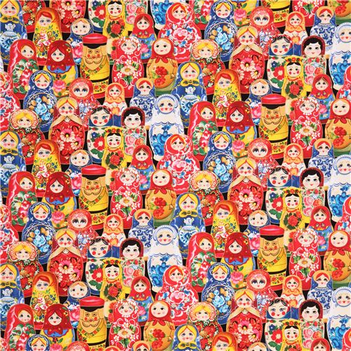 colorful matryoshka doll fabric by Elizabeth's Studio USA Fabric by